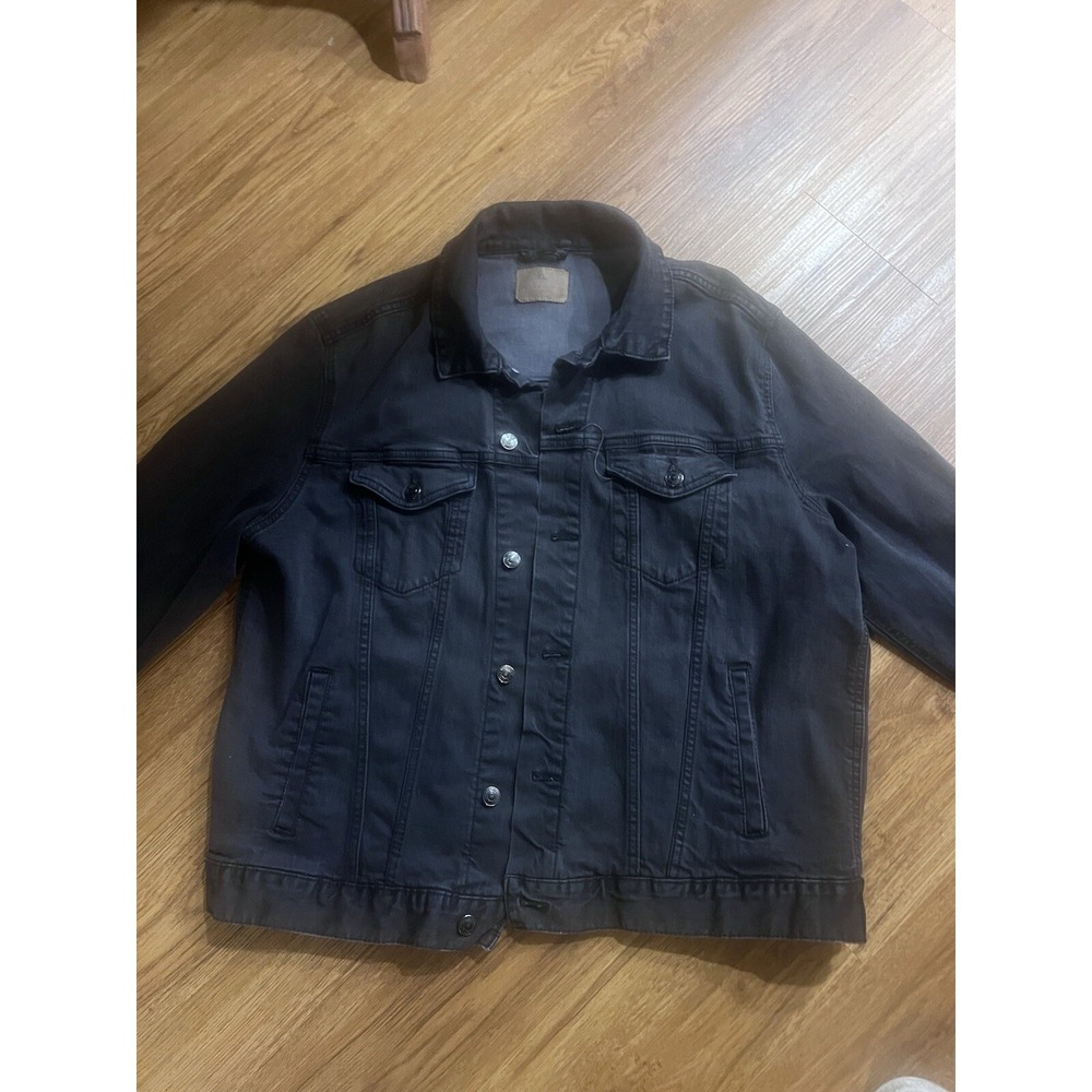 Threadfast Apparel Unisex Black Denim Jacket Size‎ XL